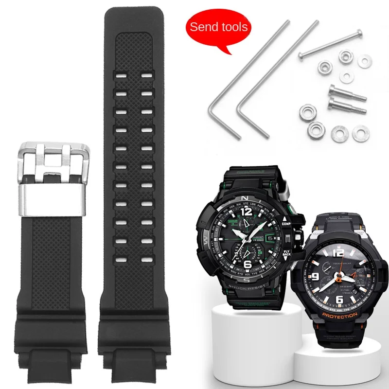 

Replace The Rubber Strap With The GA-1000 GW-A1100 4000 G1400 Silicone Strap For Men