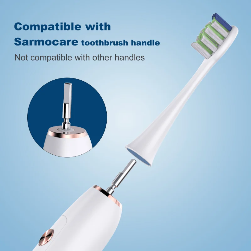 6pcs/lot Replacement Toothbrush Heads for Sarmocare S100 S700 S710 Ultrasonic Sonic Electric Toothbrushes Heads Soft Brush Heads