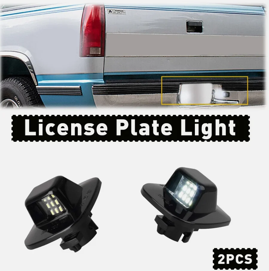 

2pcs a set Rear Tag Lamps For 1988-1999 Chevy C1500 C2500 C3500 K1500 K2500 K3500 Silverado Pickup Licence Plate Light OE:918399