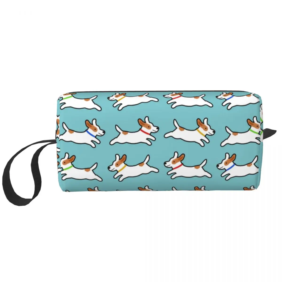 Travel Cute Jack Russell Terrier Running Dog Toiletry Bag Kawaii Cosmetic Makeup Organizer for Beauty Storage Dopp Kit Case