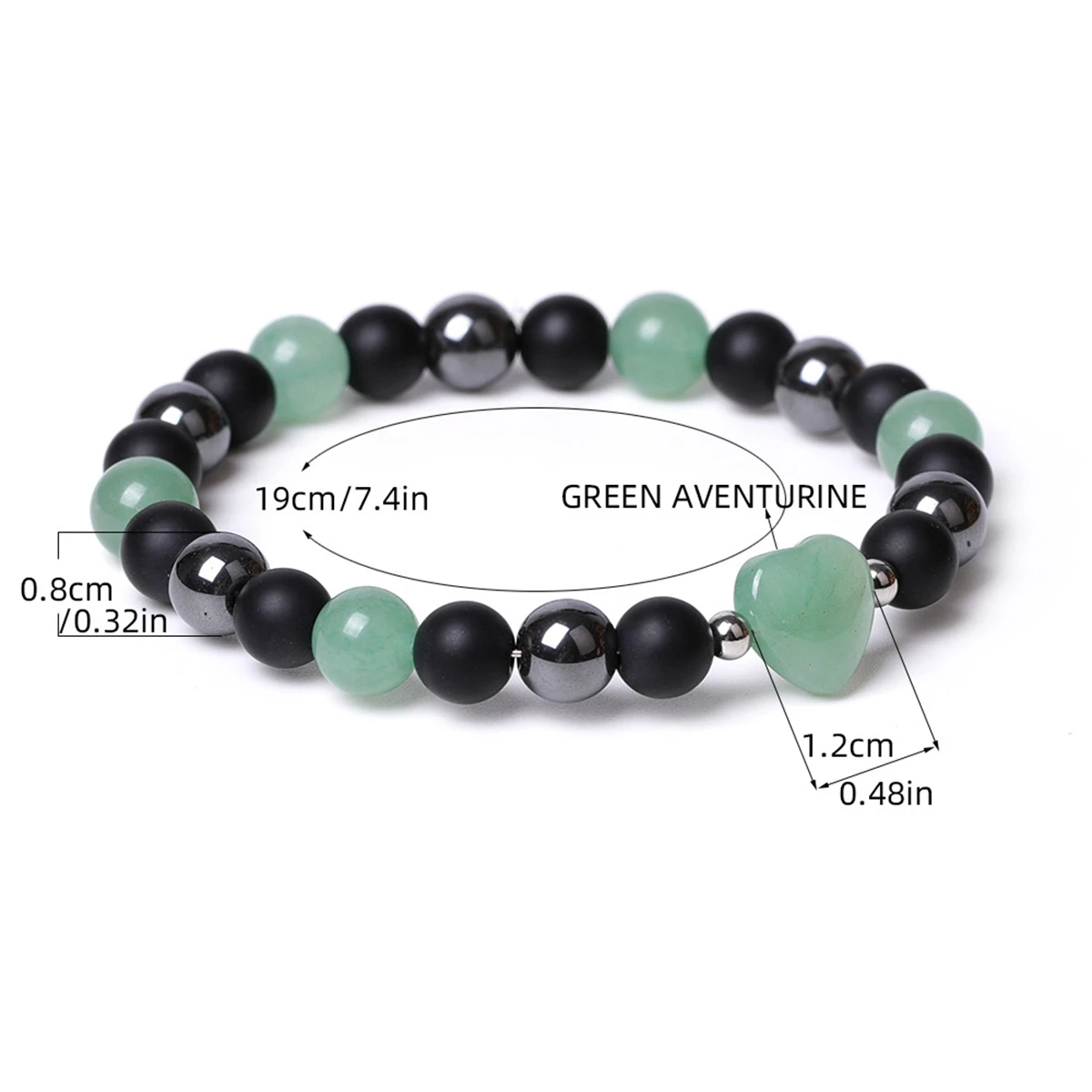 Healing Chakra Gemstone Heart bracciali per donna 8MM uomo ematite Matte Onyx Protection Release animyety portare Lucky Love