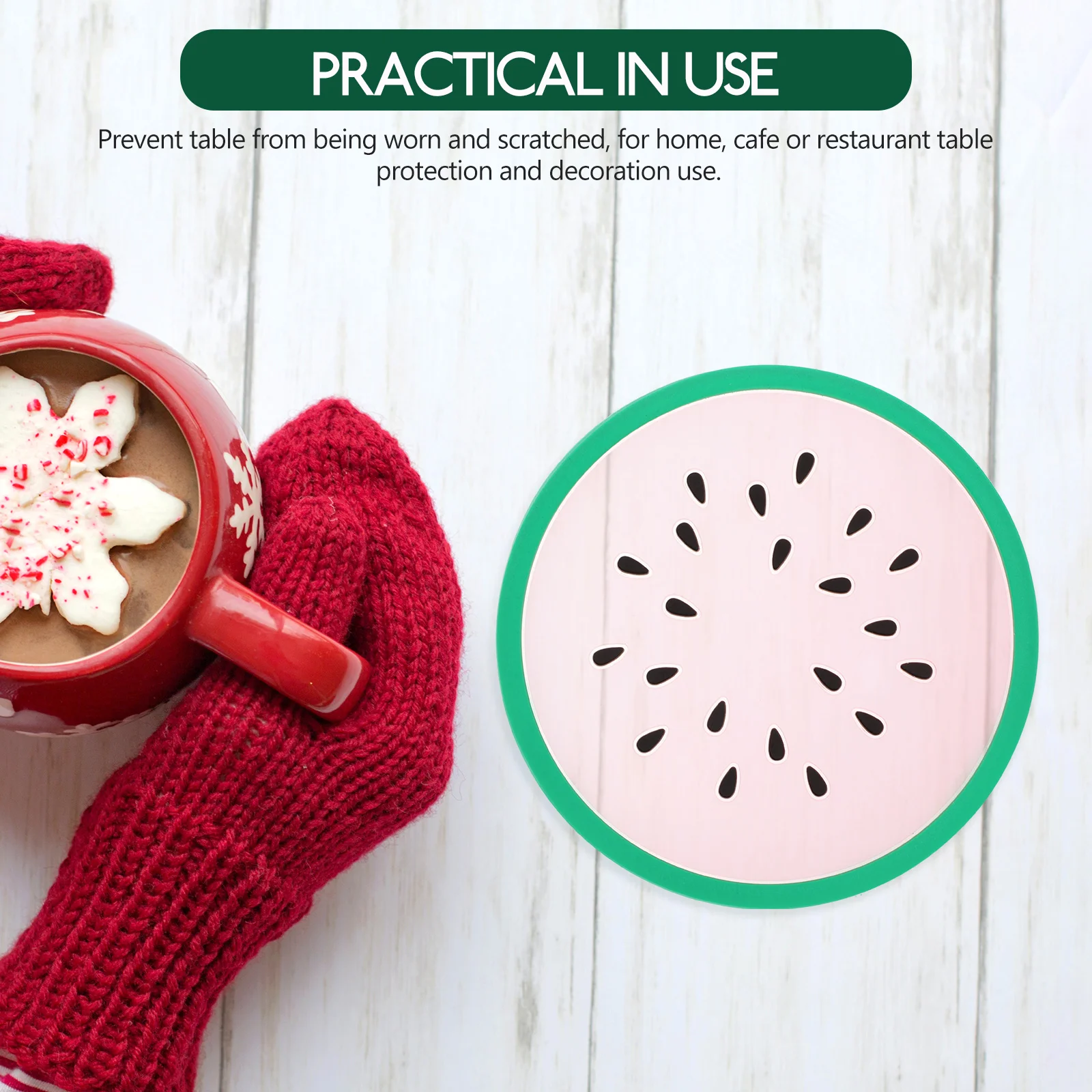 

10pcs Fruit Shaped Coasters Heat Resistant Cup Mats Non Slip Silica Gel Cute for Desktop Decor Table Protection Coffee Tumbler