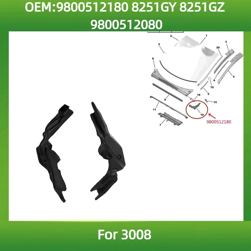 9800512180 Fit for Peugeot 3008 Aircraft cabin insulation Rainwater collection board buffer block 8251GY 8251GZ 9800512080