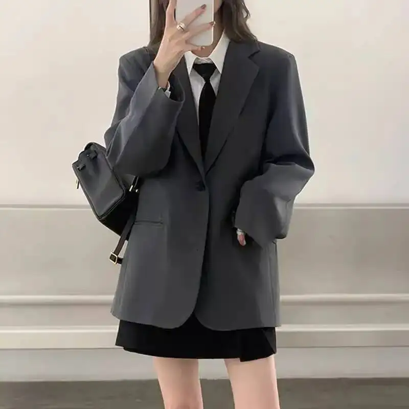 2025 Women suit Jacket Autumn New Mid-length Solid Color Commuter All-match Fashion Casual Suit Sweater For Women