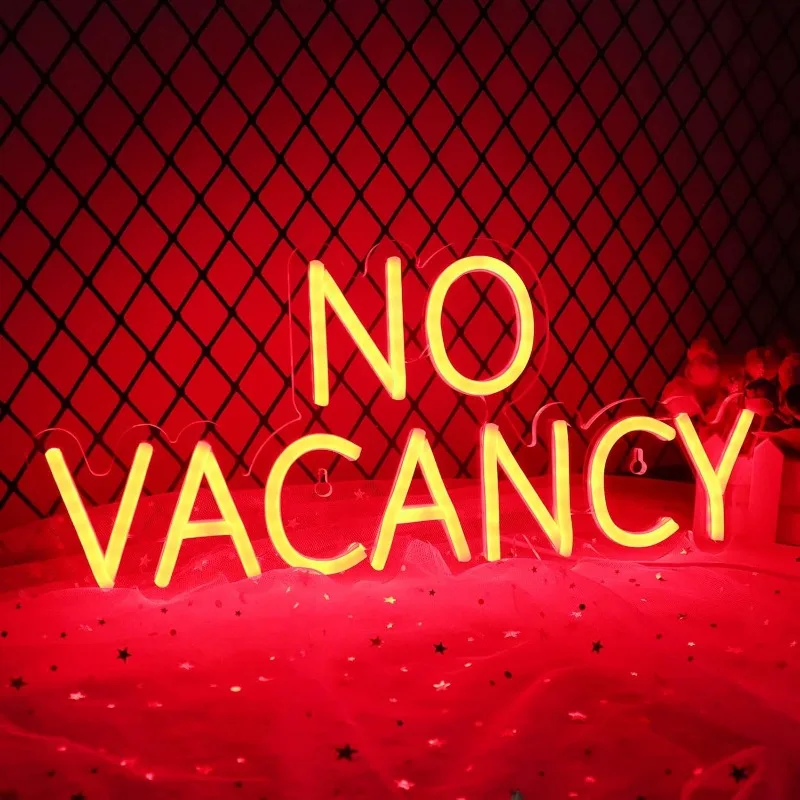 Insegna al neon No Vacancy, insegna aziendale per hotel senza vacanza, insegna luminosa per decorazioni murali per hotel, decorazioni per hotel