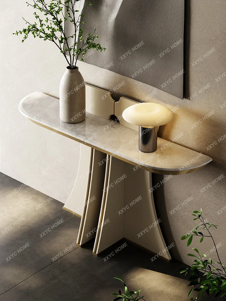 

Мраморный приставной столик для прихожей, декоративный шкаф для коридора