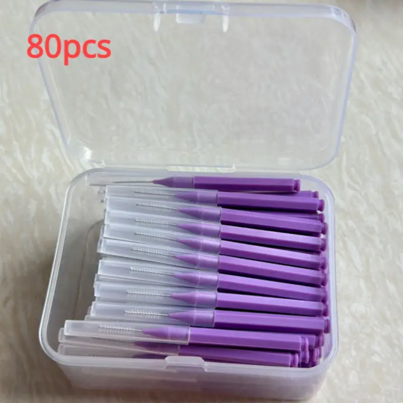 30/80/150/160Pcs I-type push pull interdental brush 0.6-1.5Mm Cleaning Between Teeth Oral Care Orthodontic I Shape Tooth Floss - Image 22
