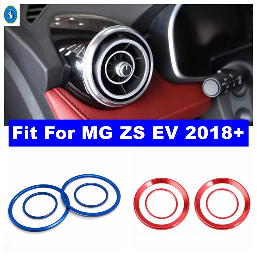 

Metal Car Interior Dashboard Side Air Conditioning AC Outlet Vent Ring Sticker Cover Trim Accessories For MG ZS EV 2018 - 2023