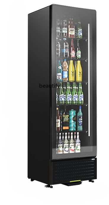 Refrigerated display crisper beverages and beverages Supermarket display single door vertical freezer commercial