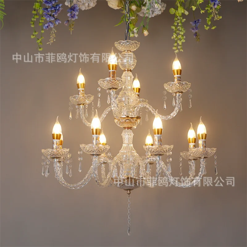 

Wedding props acrylic crystal lamp ceremony pavilion European crystal chandelier wedding hall chandelier decorative lamp