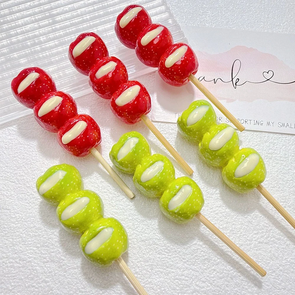 5PCS Sandwich Sugar Gourd Series Miniature Flat Back Resin Cabochons For Hairpin Scrapbooking DIY Home Decor Craft Accessories