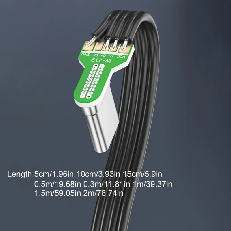 Flat Silicone Type C Cable with Left/Right Angled Connectors For 4K Video for Tight Space Charging Cord Various Devices