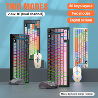 XUNFOX K920 Rechargeable Wireless Keyboard And Mouse Set 2.4G+BT Dual Channel RGB Mixed Color Light