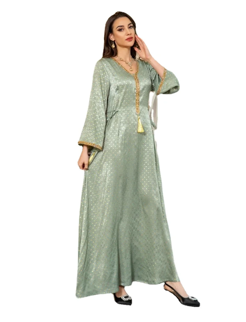 

2024 Muslim Women Abaya Velvet Diamond Long Maxi Dresses Turkey Dubai Kaftan Arab Eid Party Gown Islamic Femme Ramadan Vestidos