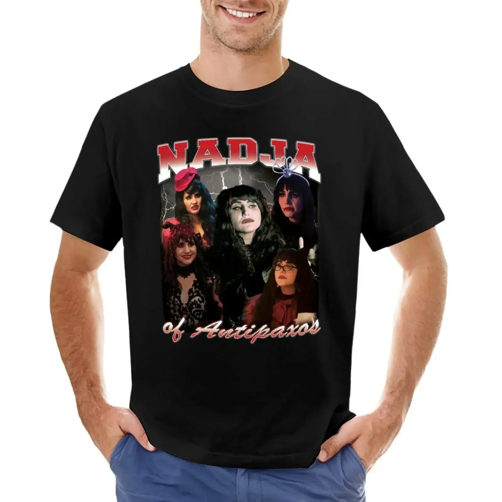 

Дизайнерская футболка Nadja of Antipaxos 90, летние топы funnys, футболки с графическим рисунком, мужские футболки большого и высокого размера