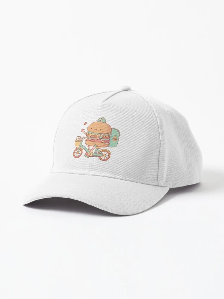 Cute Burger On Bicycle, Fast Food Delivery Cap For Men Women Summer Outdoor Sun Baseball Hats New Fashion Hat