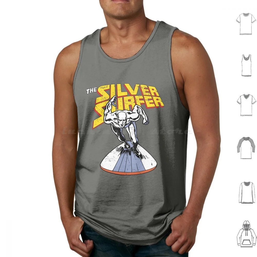 The Classic V3 ( Grunged ) Tank Tops Vest Sleeveless Surfer Silver Conqueror Of Worlds Hero Villain Classic Old School Comics