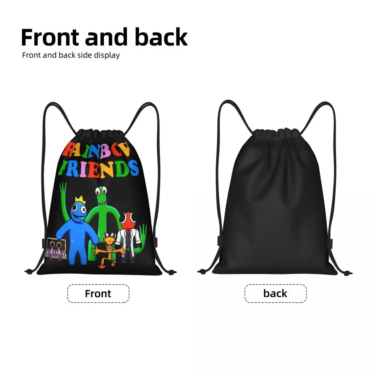 Custom Rainbows Friend Play Gaming Drawstring Bags Women Men Lightweight Sports Gym Storage Backpack