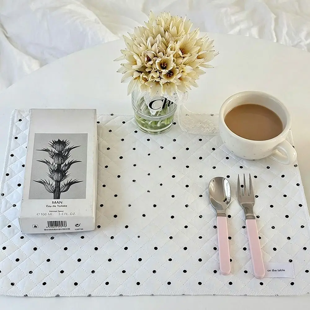 New Cotton Heart Shaped Placemat Quilted Insulated Quilted Table Mat Cup Mat Photography Props