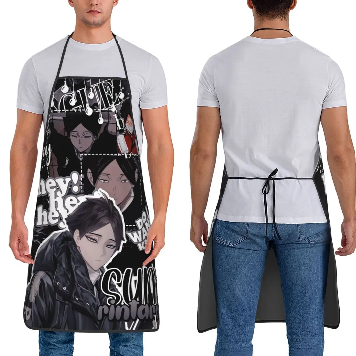 Suna Rintarou Manga Collage Aprons Chef Baking Tablier Sleeveless Bib Kitchen Cleaning Pinafore for Women Men Gardening