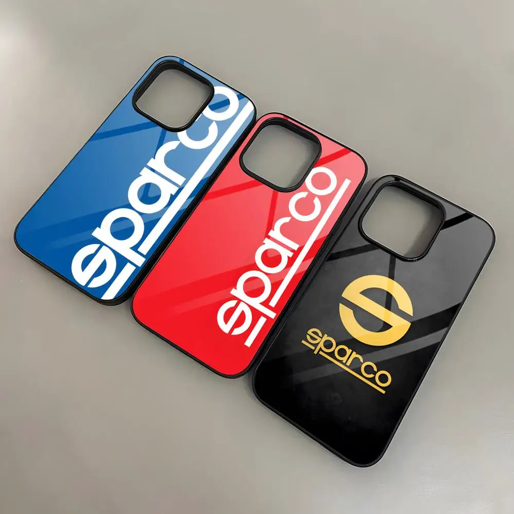 

S-Sparco Logo Phone Case For 16 Pro Max Iphone 15 Pro Max 14 12 11 13 Mini 8 7 Plus X Xs XR PC+TPU Cover