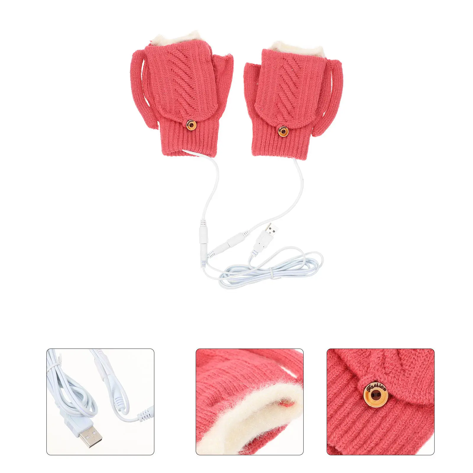 

1Set USB Charging Heated Gloves Thermal Winter Mitts for Outdoor Activities Electric Heating Gloves for Skiing Biking Hiking