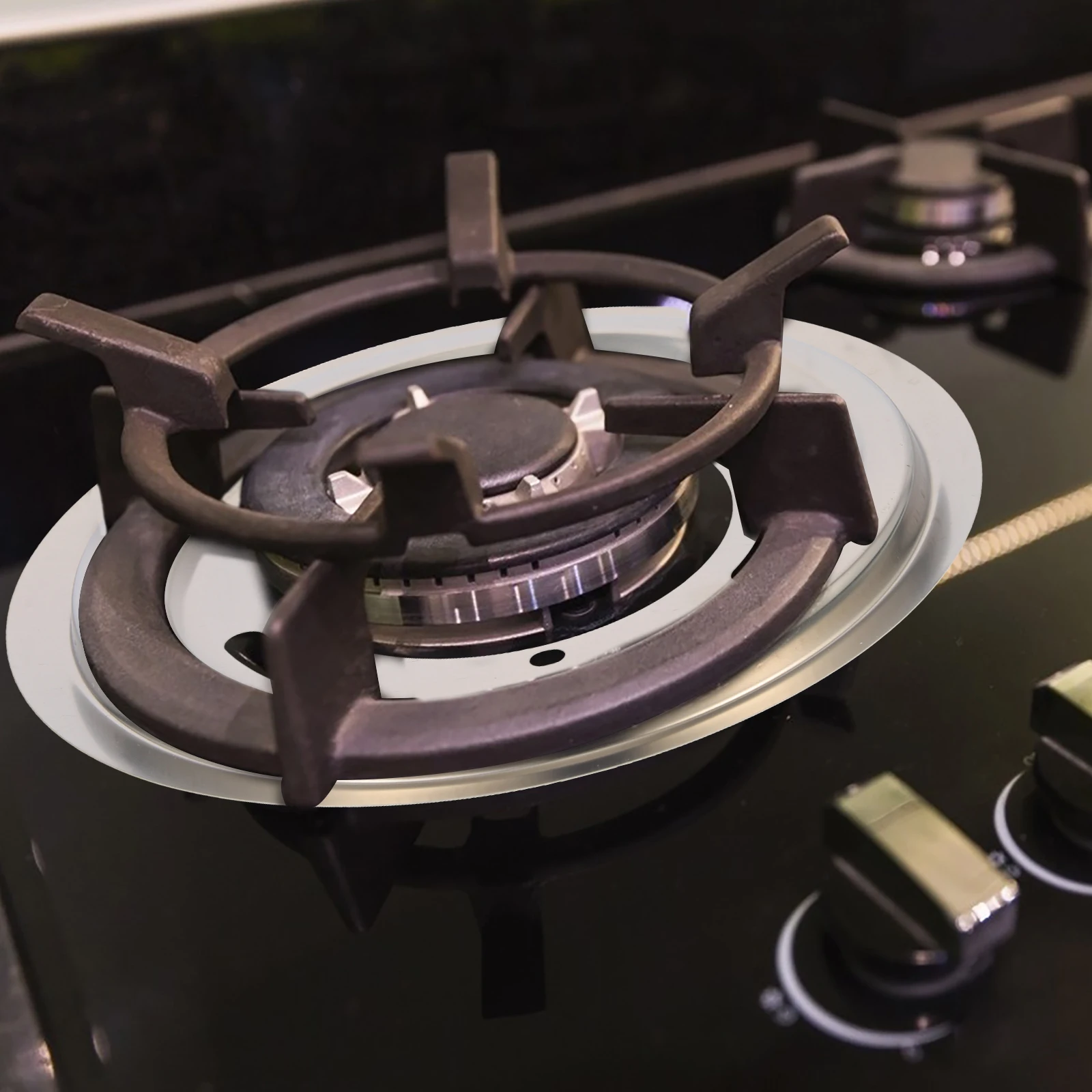 

3Pcs Gas Stove Drip Pans Stainless Steel Burner Trays Non Slip Stable Support Kitchen Essential Replacement Drip Pans