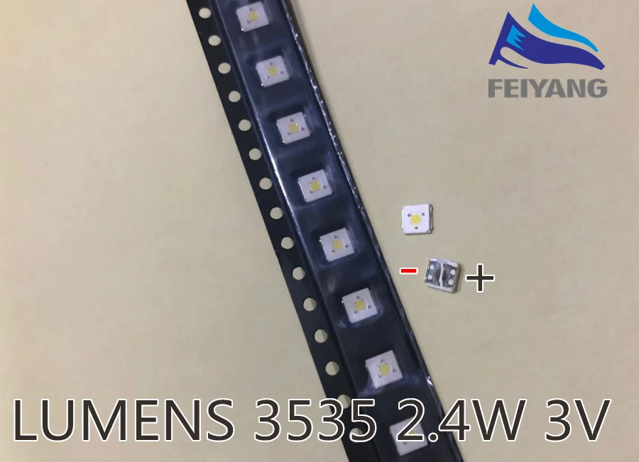 100PCS LUMENS LED Backlight Flip-Chip LED 2.4W 3V 3535 Cool white 153LM LCD Backlight for TV TV Application