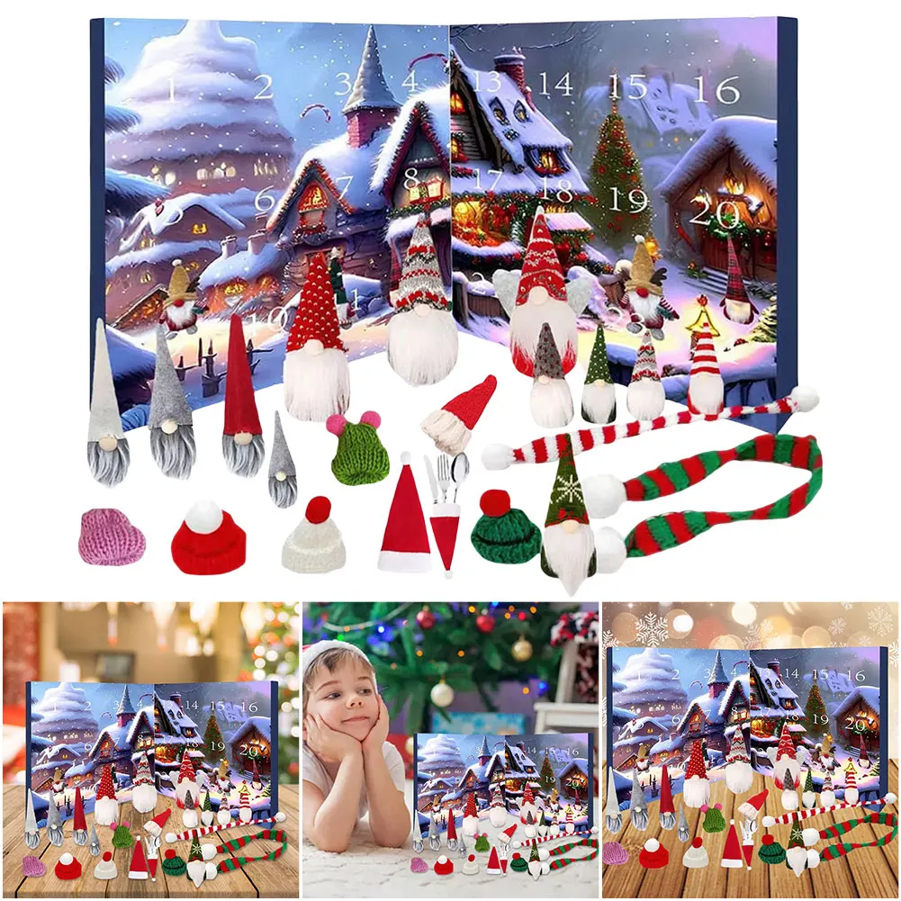 

2024 Christmas Calendar 24 Days Christmas Faceless Dwarf Countdown Calendar with Gnome Plush Toys Surprise Figures Xmas Gifts
