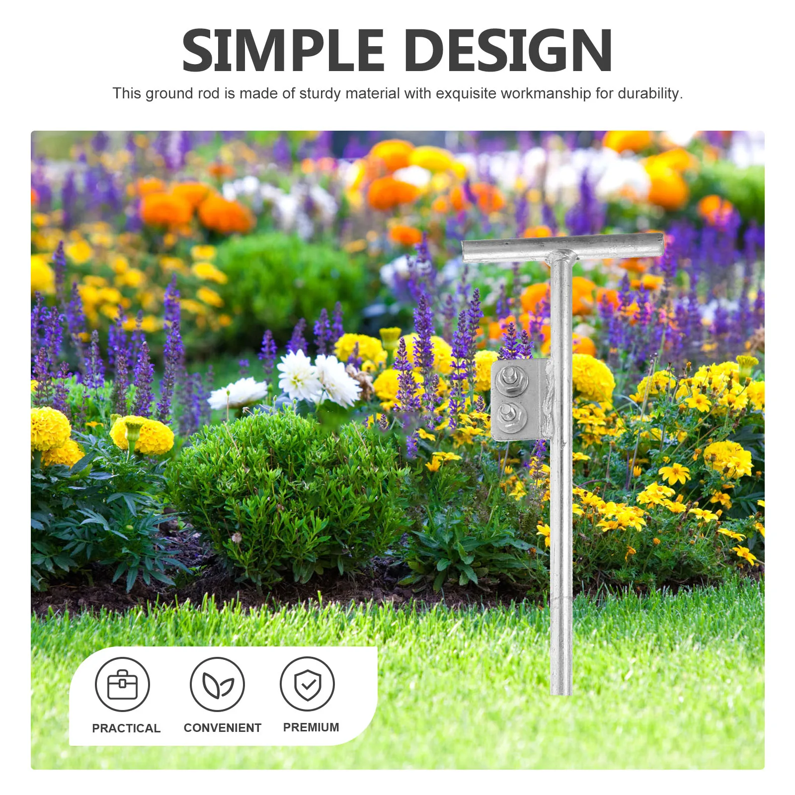

Grounding Rod Galvanized 14mm*600mm Durable Portable for Fence Electric Spike Earth Earthing Wire Antennas Post Pin Connector