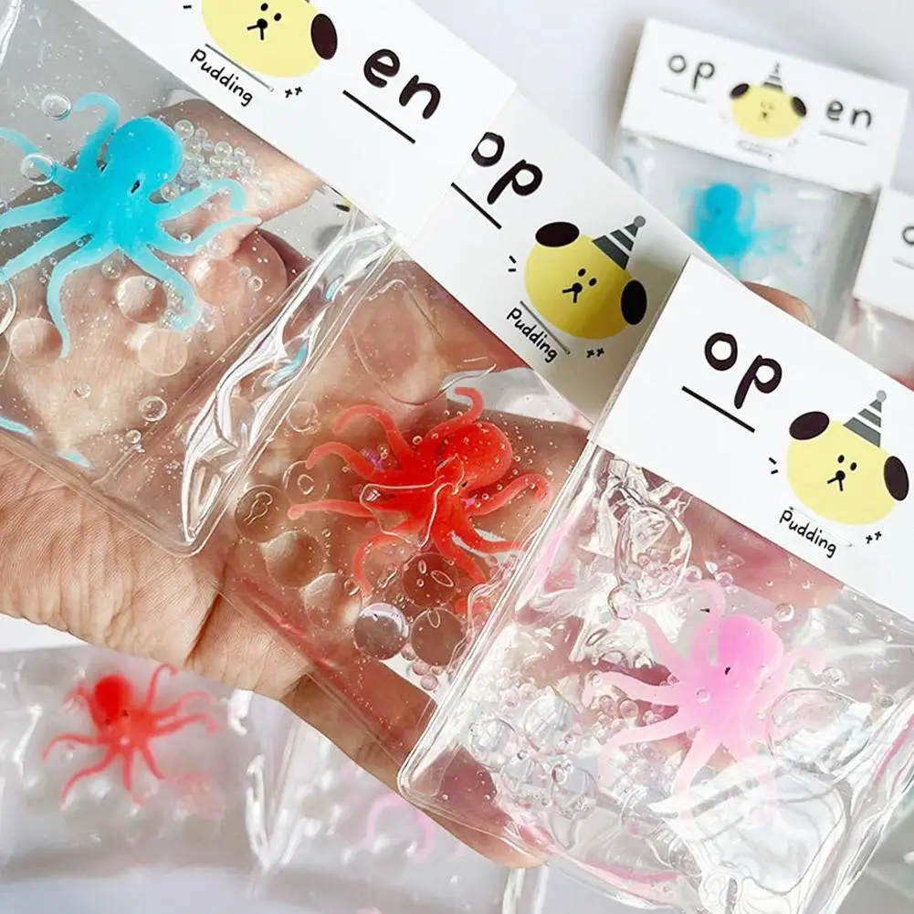 Goldfish Squishy Bag Toy Water Sensation Soft Slow Rebound Squeeze Toy Bubble Blowing Stress Relief Sensory Fidget Toy
