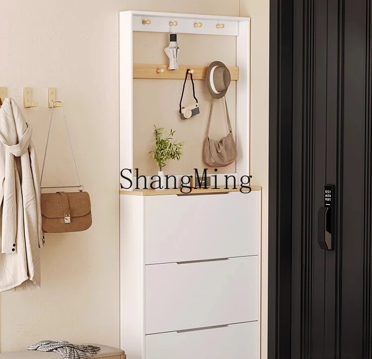 

ZYY exquisite simple household tipping bucket entry porch cabinet extremely narrow door storage locker shoe rack