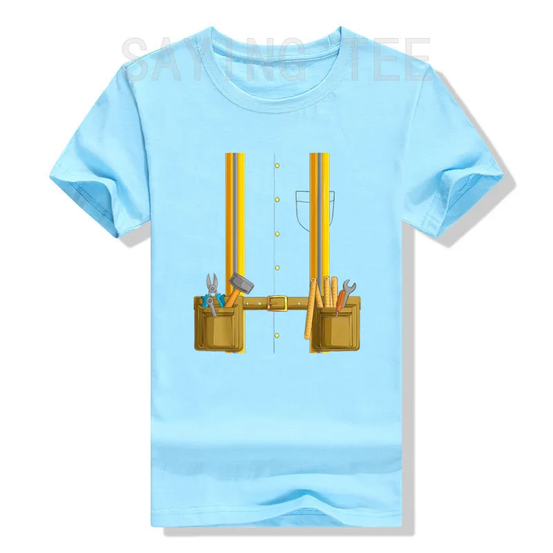 Bauarbeiter-Halloween-Kostüm für Männer, Jungen und Mädchen, T-Shirt, Y2k Bauarbeiter-Grafik-Bekleidung, Weiches Baumwoll-T-Shirt – Detail 12