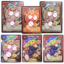 DIY Homemade Yu-Gi-Oh! Black Magician Girl Anime character Bronzing collection flash card Cartoon toys Christmas gift