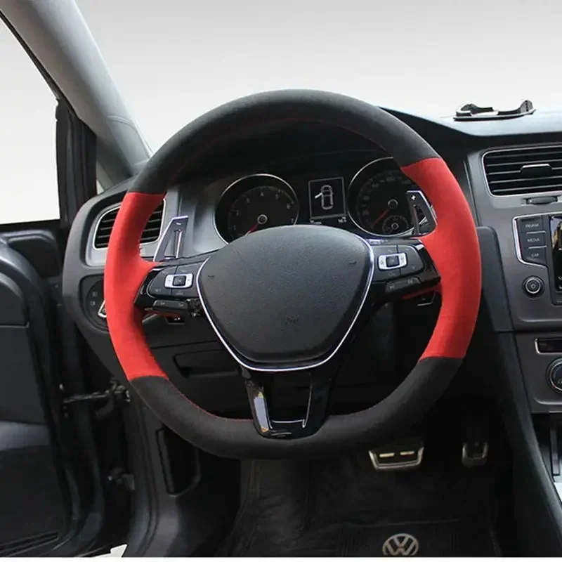 

Замшевый кожаный чехол на руль автомобиля своими руками для Volkswagen Polo Jetta Passat B8 Tiguan Sharan Touran VW Golf 7 Mk7, новый