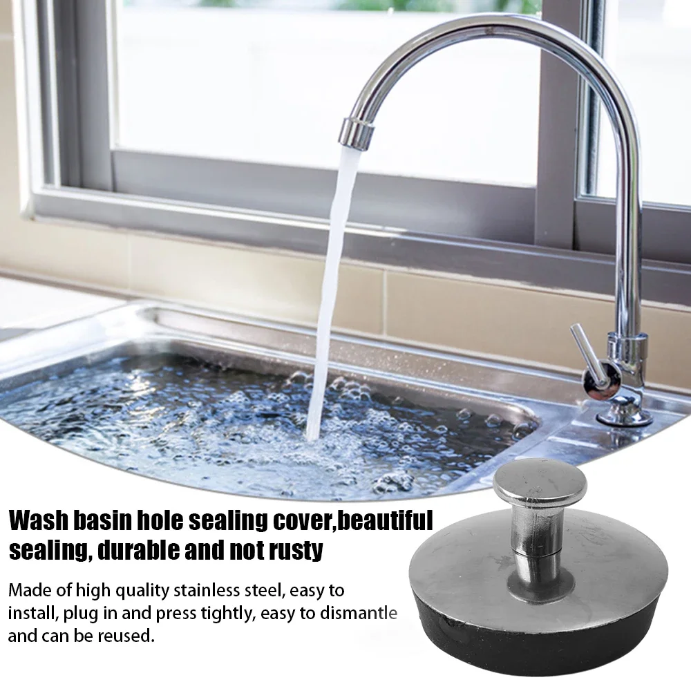 Tapón Universal para fregadero de acero inoxidable, tapón para drenaje de bañera, lavabo, fregadero, tapones de agua para baño y cocina, 3/1 Uds.