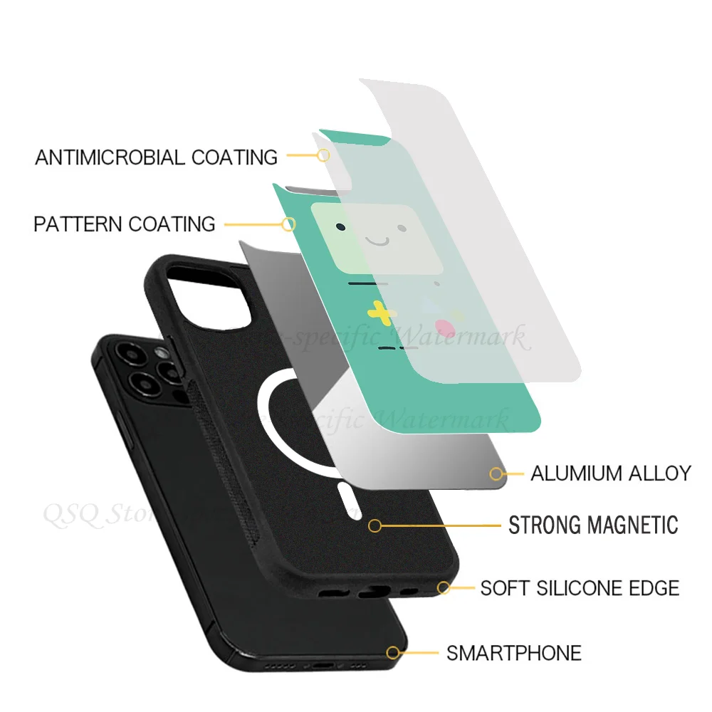 B-BMO Phone Case Strong Magnetic For IPhone 15 14 13 Pro Max 11 12 Mini Alex