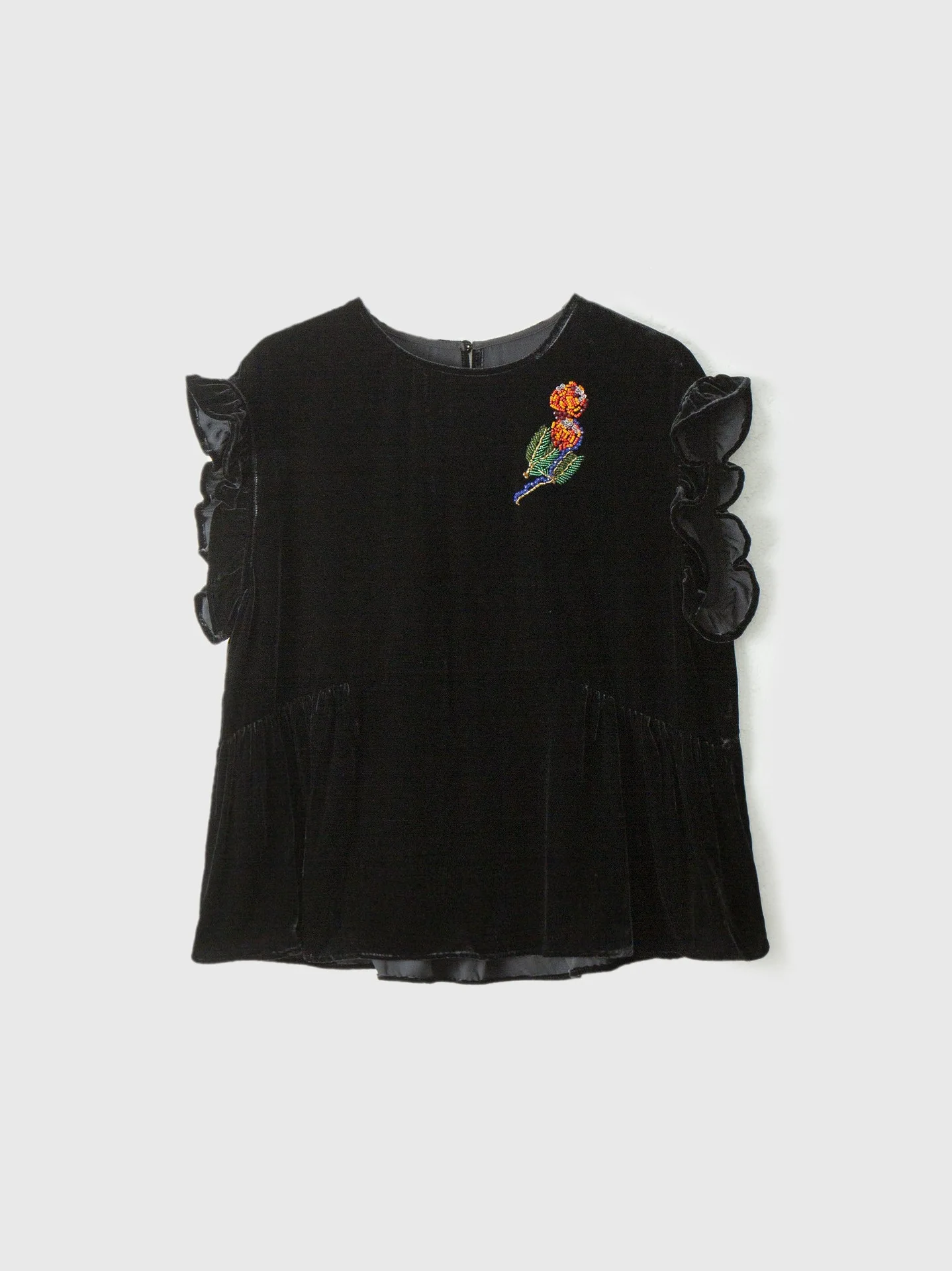 Winsleter-Silk Velvet Elegant T-Shirt, O Neck Beading Embroidery, Women Retro Casual Design Sense Top, 2026 Autumn New T69206CC