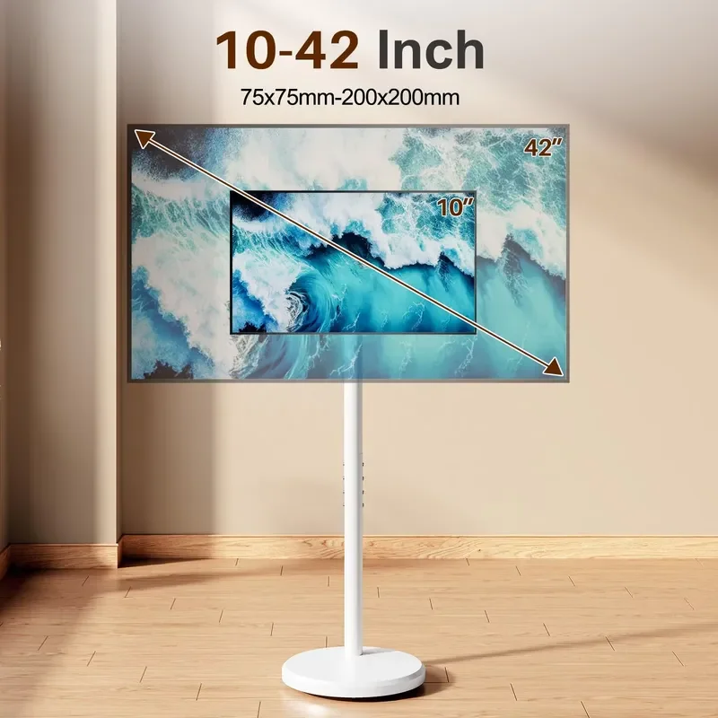 Adjustable Mobile TV Stand-360° Rotating Floor Mount for 10-42