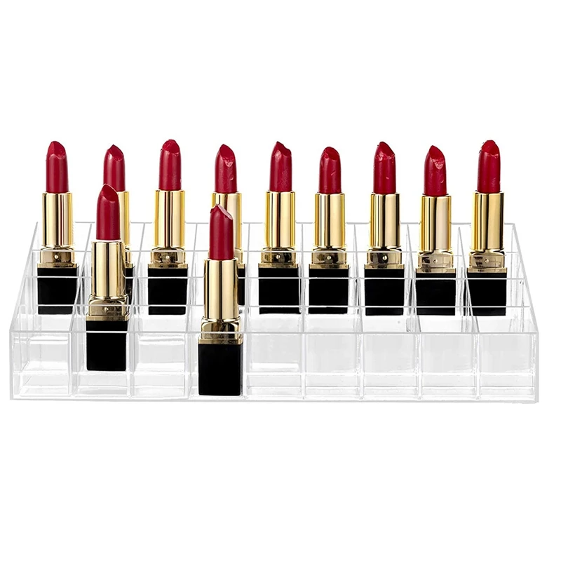New 36 Grid Transparent Acrylic Lipstick Storage Rack Cosmetic Display Rack