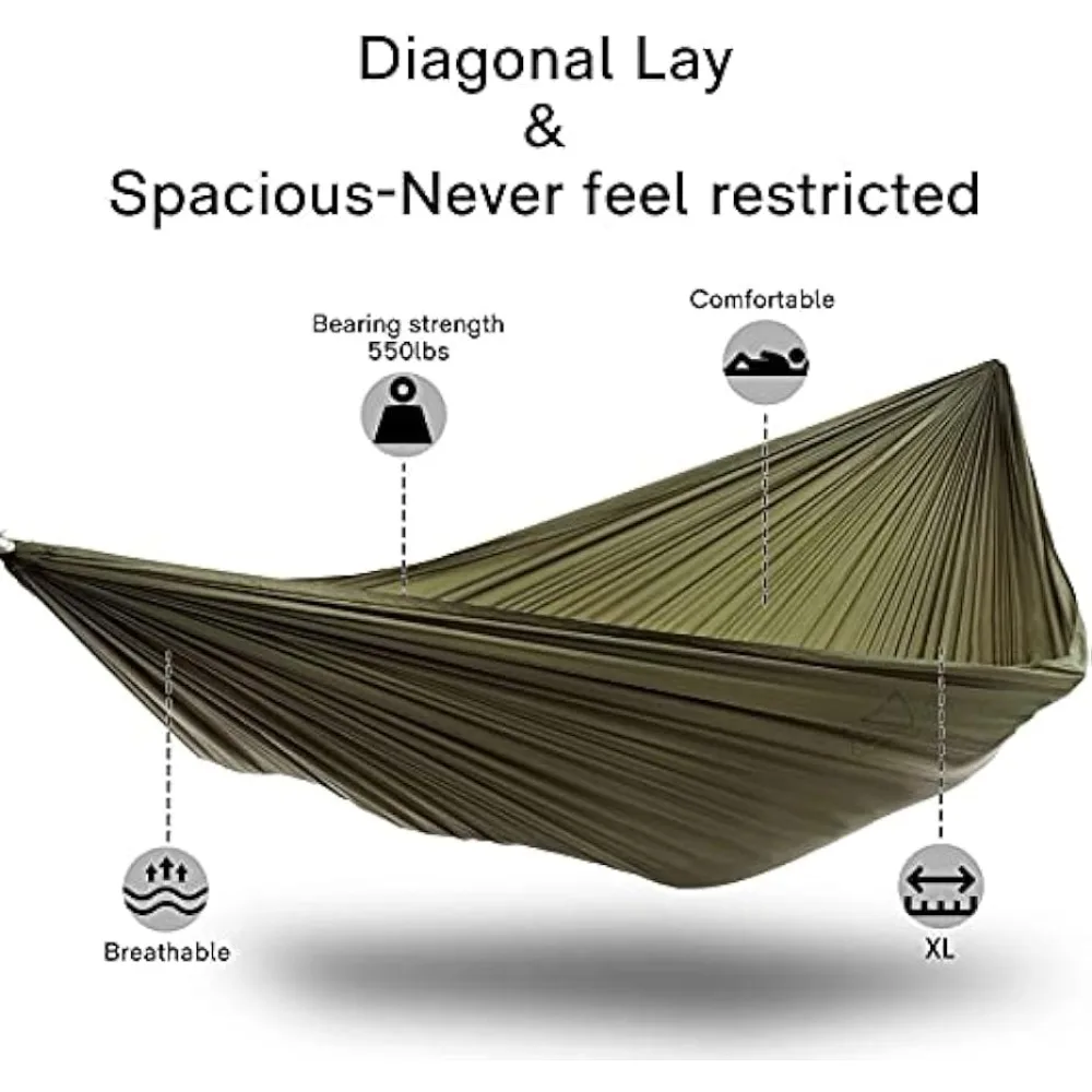 onewind 12Ft Camping Hammock with Mosquito Net Adjustable Ridgeline Double Hammock Portable Lightweight Hammock Ripstop