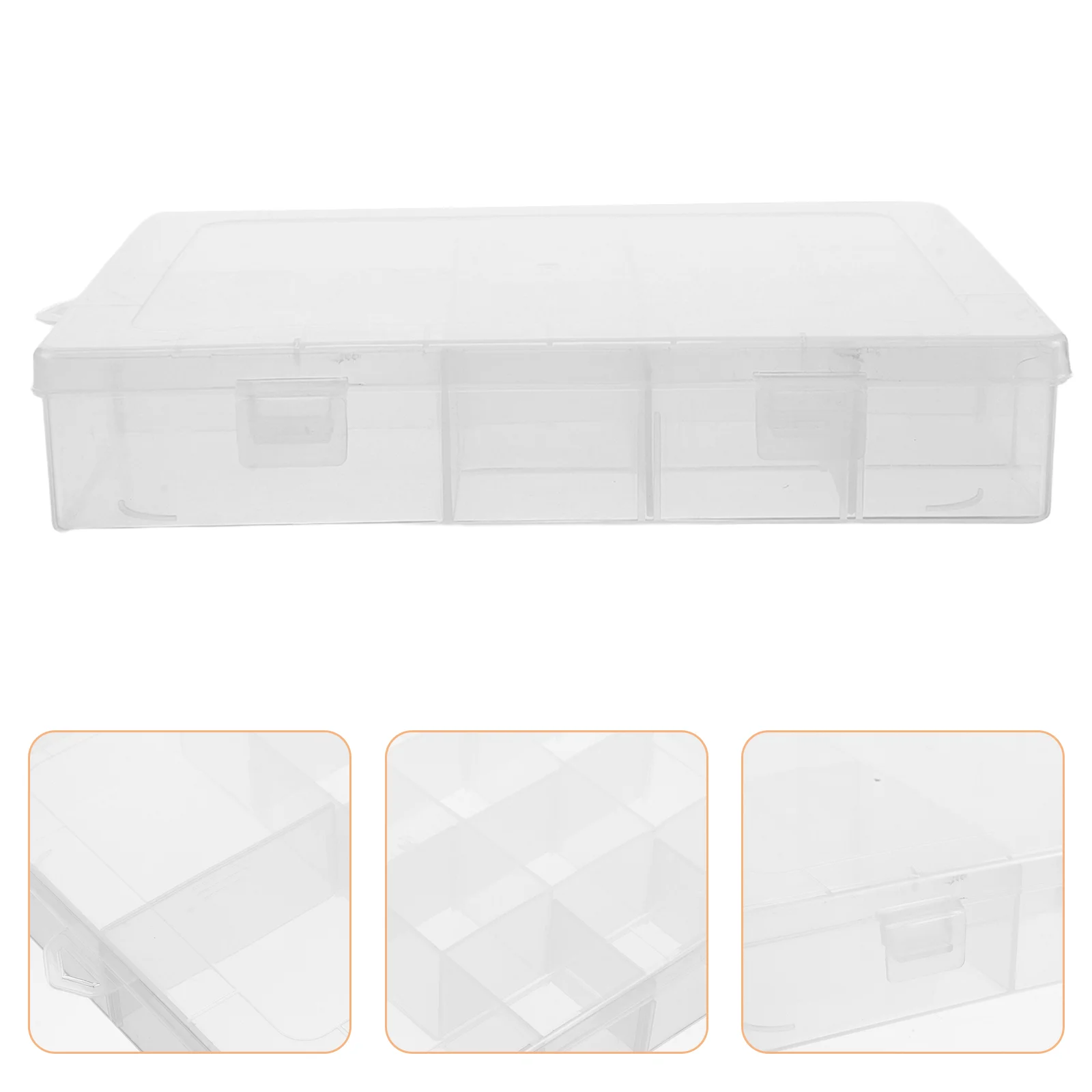 Clear Plastic Organizer Box with Adjustable Dividers Bead Storage Organizer for Jewelry Crafts Tools and Small Parts