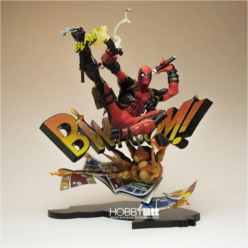 

16/24cm Deadpool Anime Figure Breaking The Fourth Wall Iron Man Pvc Figurine Collectible Computer Case Ornament Model Gifts Toy