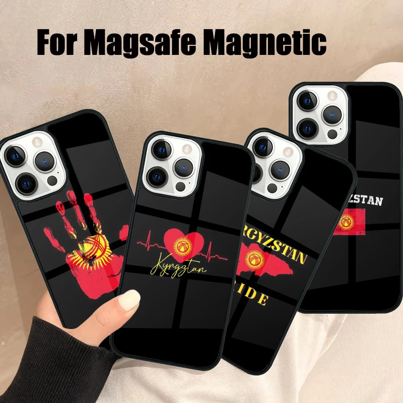 

Kyrgyzstan Flag Phone Case For iPhone 17 Air 16e 15 14 13 12 11 Pro Max Plus Magsafe Wireless Magnetic Cover