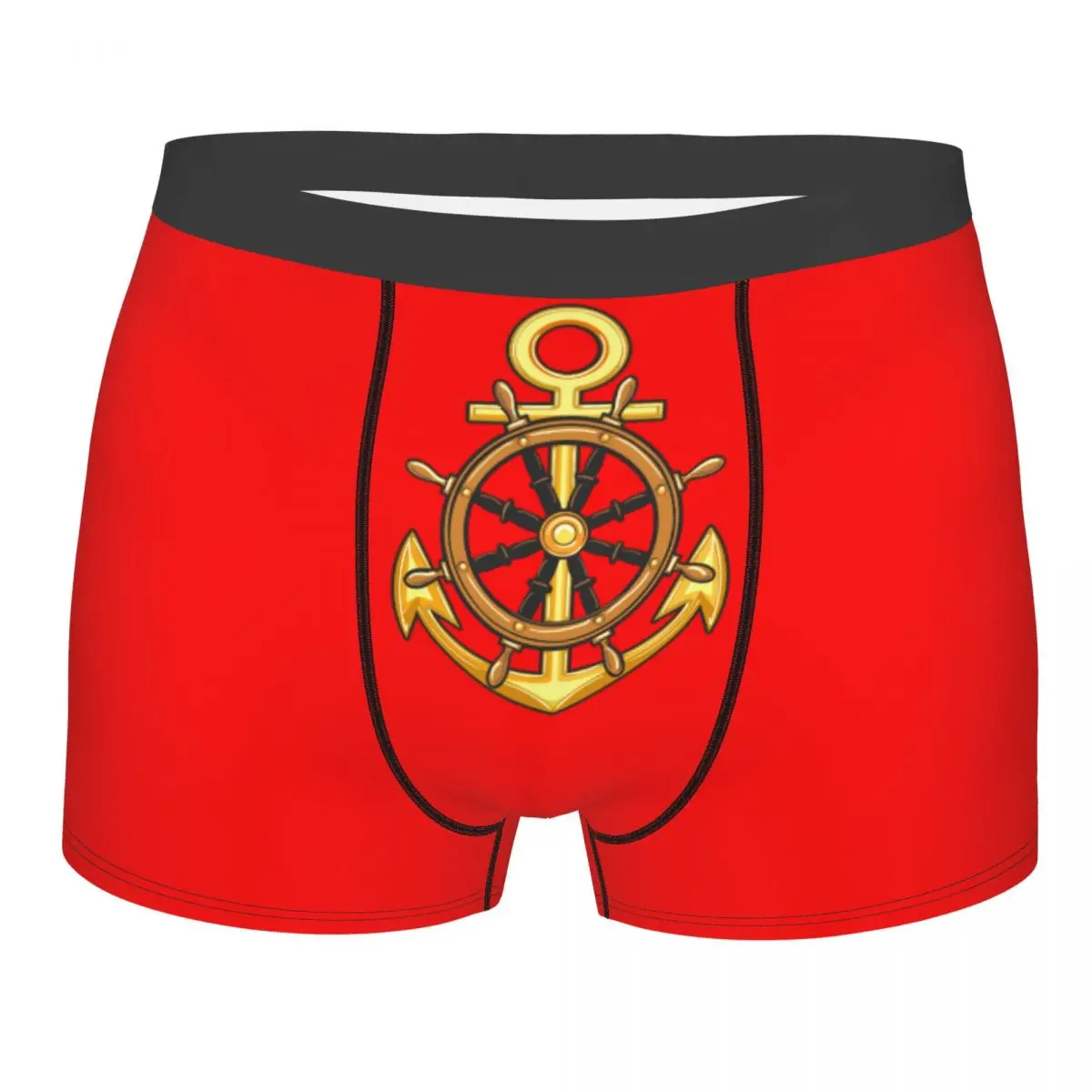 Custom Nautical Sailor Anchor Boxer Shorts For Men 3D Printed Underwear Panties Briefs Stretch Underpants