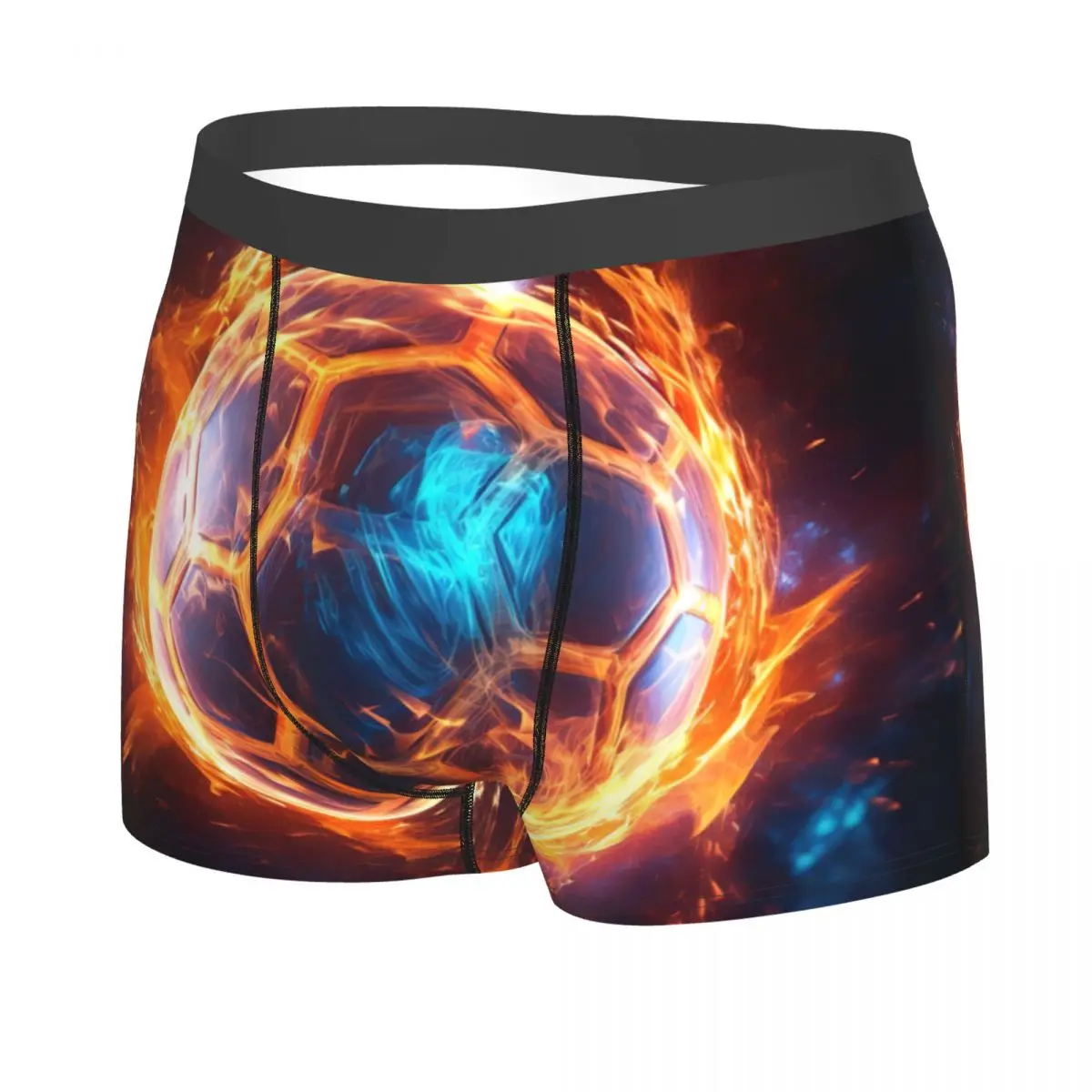 Custom Male Funny Glowing Soccer Ball Underwear Sports Lover Football Boxer Briefs Stretch Shorts Panties Underpants