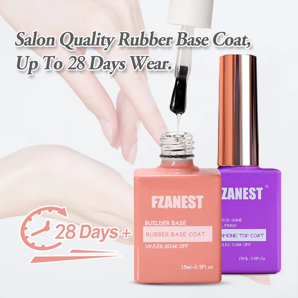 FZANEST HEMA TPO libre capa Base de goma de cristal Gel constructor para uñas en una botella Kit fortalecedor de uñas Gel extensión diamante superior