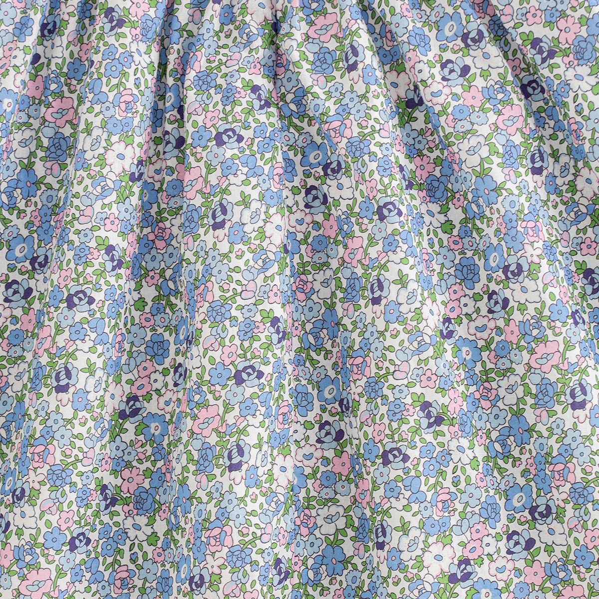 Herbstmode Blumenmuster Langarm-Babykleid im Koreanischen Stil Süßes Niedliches Blaues Schleifenkleid aus Baumwolle Bequemes Weiches Lässiges Kleinkind-Kleid – Detail 9