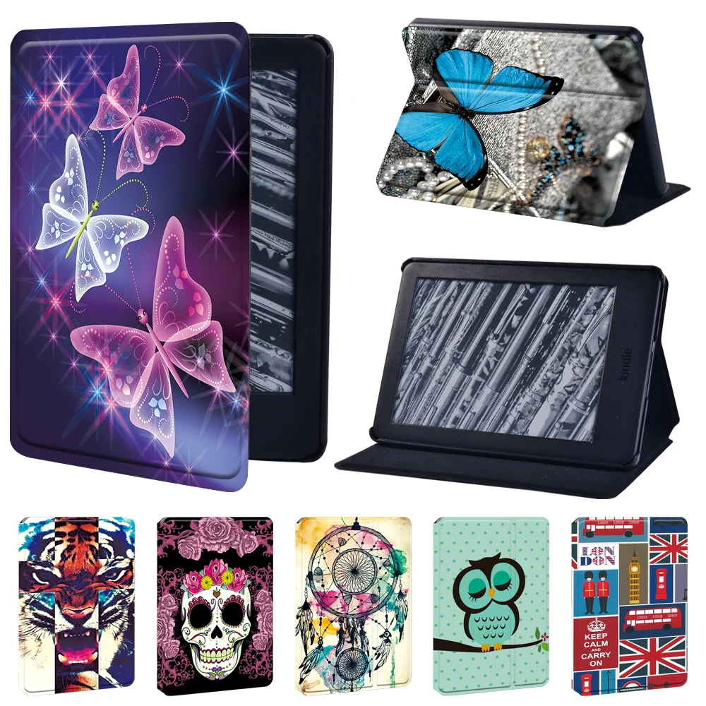 

PU Leather Stand Tablet Case for Amazon Kindle Paperwhite 1/2/3/4/Kindle 10th Gen 2019/Kindle 8th Gen 2016 Print Series Pattern