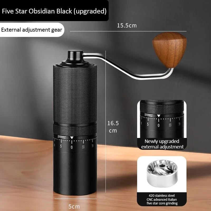 5/6/7 Core Manual Coffee Grinder CNC Stainless Steel Coffee Grinder Double Bearing External Adjustable Coffee Maker Household